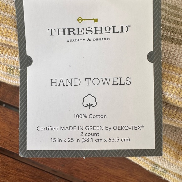 Threshold gray & yellow cotton kitchen hand towels set of 2 - Picture 5 of 5